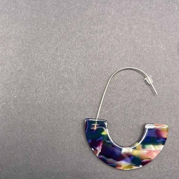 Resin Drop hoop Dangle Earrings - Picture 5 of 5